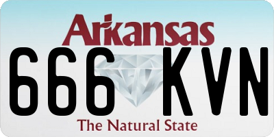 AR license plate 666KVN