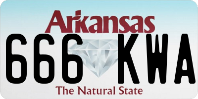 AR license plate 666KWA