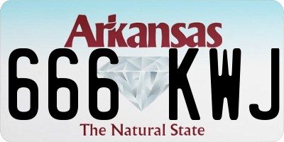 AR license plate 666KWJ