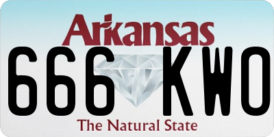 AR license plate 666KWO