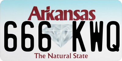 AR license plate 666KWQ