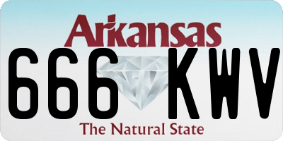 AR license plate 666KWV