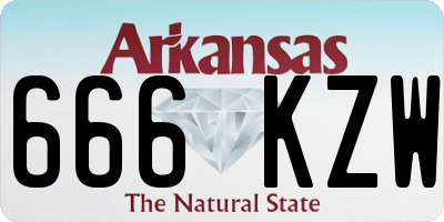 AR license plate 666KZW