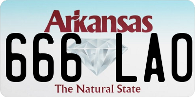 AR license plate 666LAO