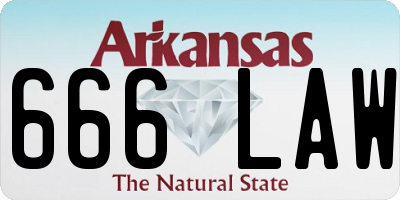 AR license plate 666LAW