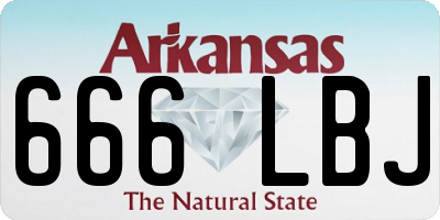 AR license plate 666LBJ
