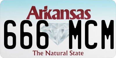 AR license plate 666MCM