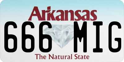 AR license plate 666MIG