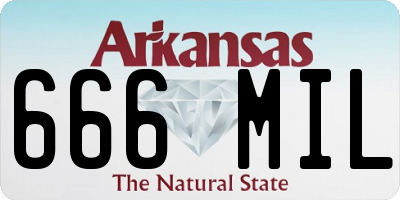 AR license plate 666MIL