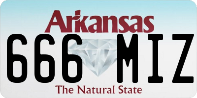 AR license plate 666MIZ