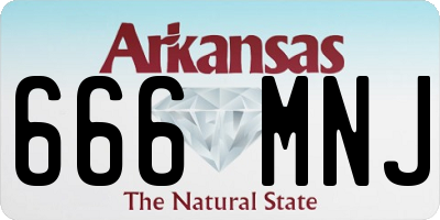 AR license plate 666MNJ