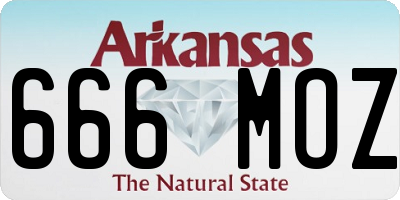 AR license plate 666MOZ