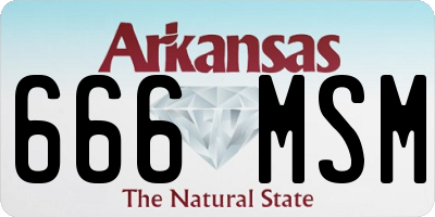 AR license plate 666MSM