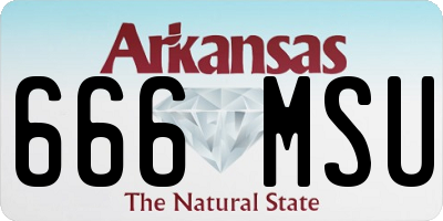 AR license plate 666MSU