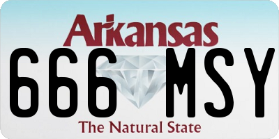 AR license plate 666MSY