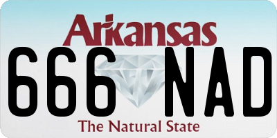 AR license plate 666NAD
