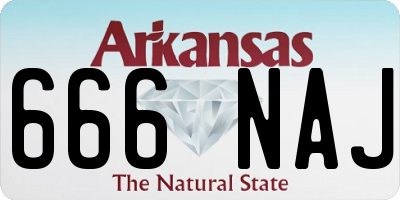 AR license plate 666NAJ