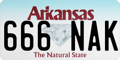 AR license plate 666NAK