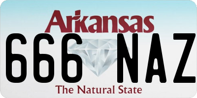 AR license plate 666NAZ