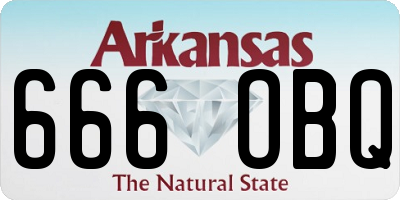 AR license plate 666OBQ