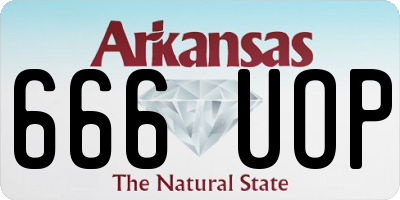 AR license plate 666UOP
