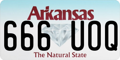 AR license plate 666UOQ