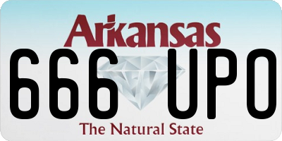 AR license plate 666UPO