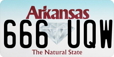 AR license plate 666UQW