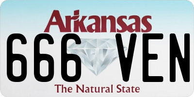 AR license plate 666VEN