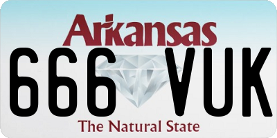 AR license plate 666VUK