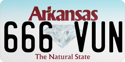 AR license plate 666VUN