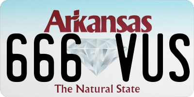 AR license plate 666VUS