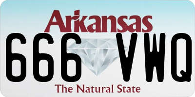 AR license plate 666VWQ