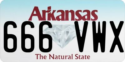 AR license plate 666VWX