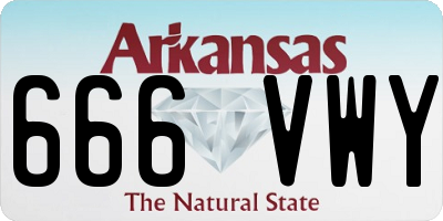AR license plate 666VWY