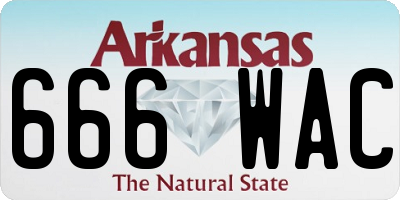AR license plate 666WAC