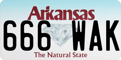 AR license plate 666WAK