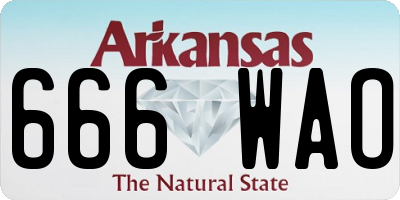 AR license plate 666WAO