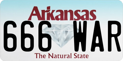 AR license plate 666WAR