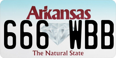AR license plate 666WBB