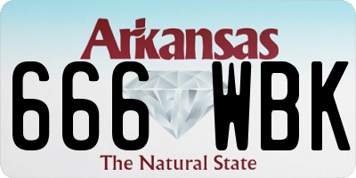 AR license plate 666WBK