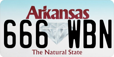 AR license plate 666WBN