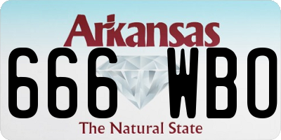 AR license plate 666WBO