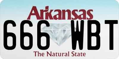 AR license plate 666WBT