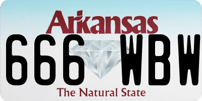 AR license plate 666WBW