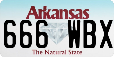 AR license plate 666WBX