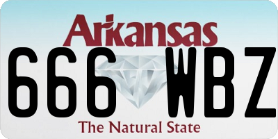 AR license plate 666WBZ