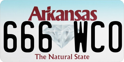 AR license plate 666WCO