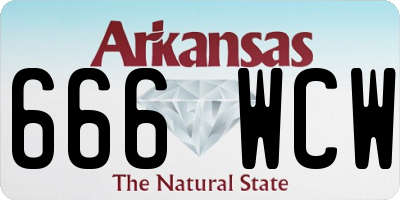AR license plate 666WCW