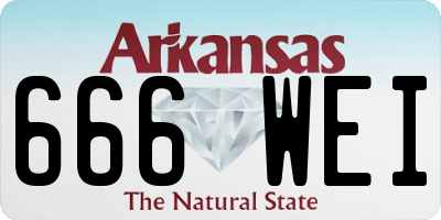 AR license plate 666WEI